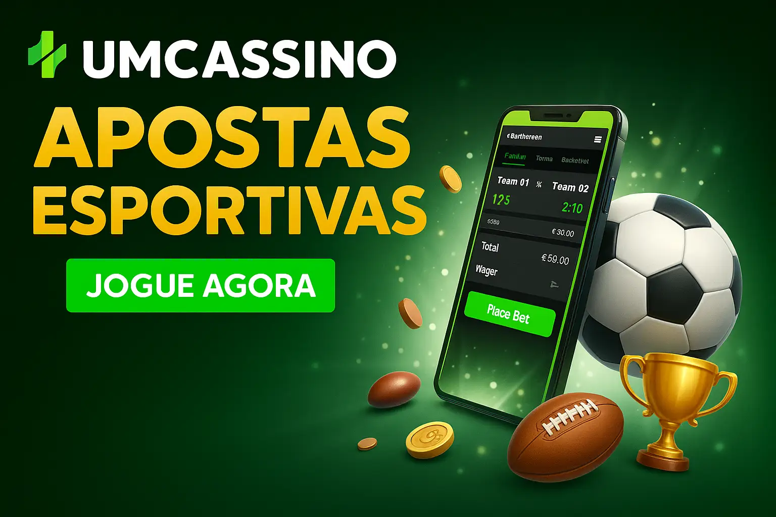 Aposte em apostas esportivas no cassino online UMCASSINO.COM